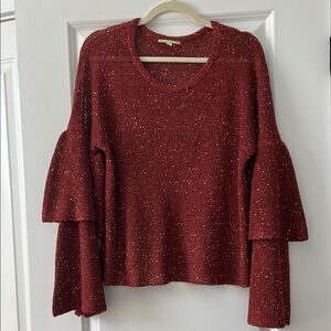 Gianni Bini Red Sweater with Gold Accents